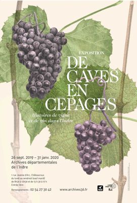 Affiche de l'exposition "De caves en cépages"