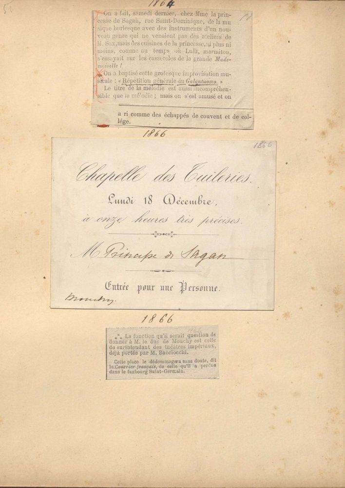 Album de souvenirs de la princesse de Sagan (vers 1866-1891)
