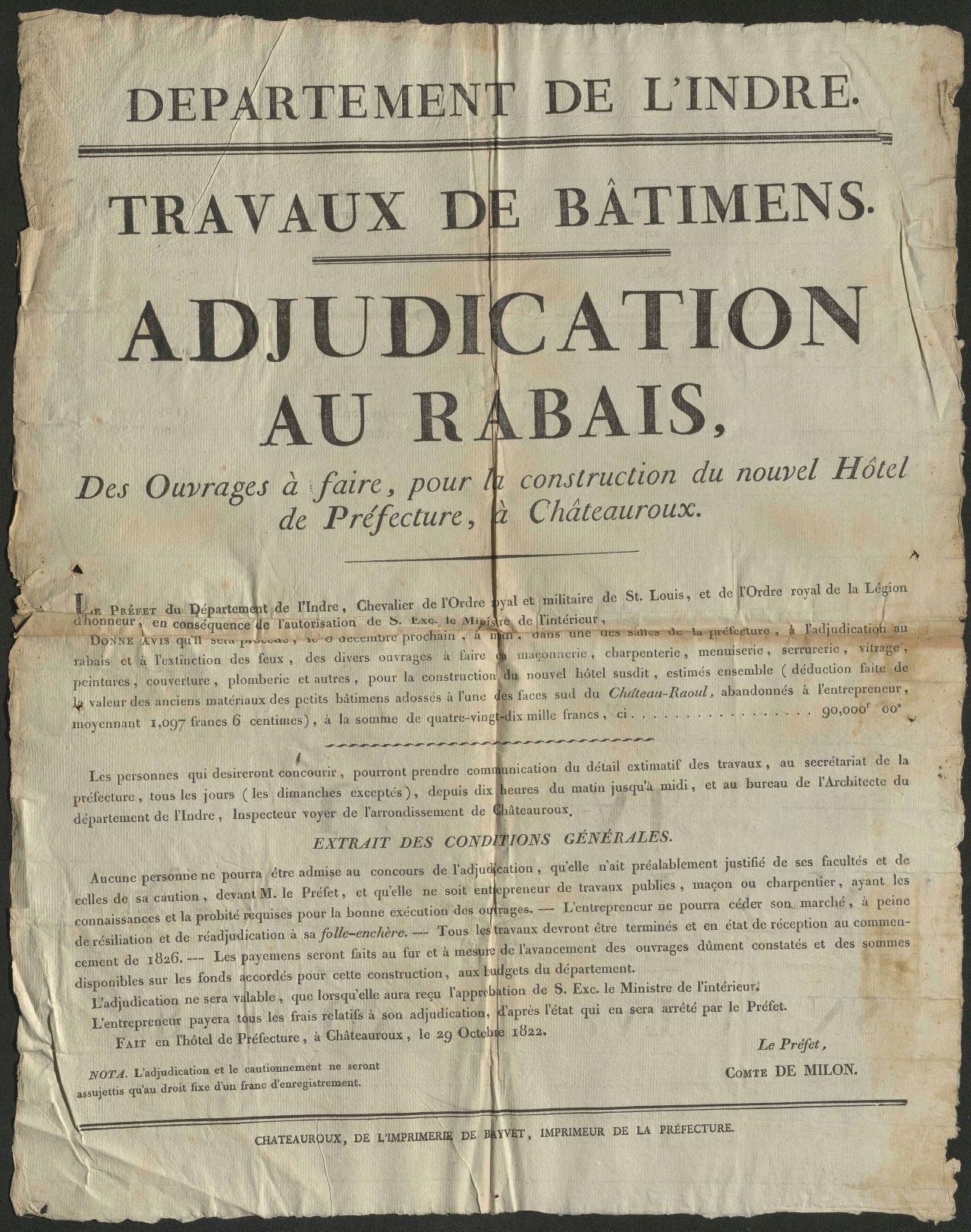  Adjudication des travaux du nouvel Hôtel de la Préfecture à Châteauroux.