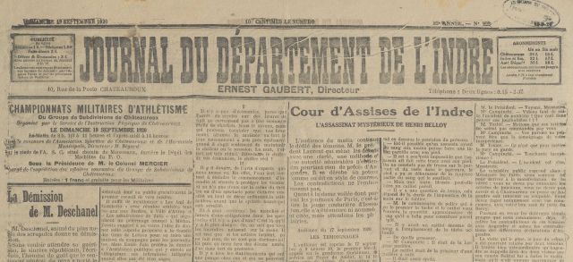 Presse et faits divers dans l'Indre au XIXe siècle