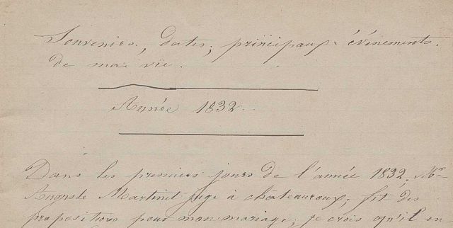 Premier carnet (1832-1841)