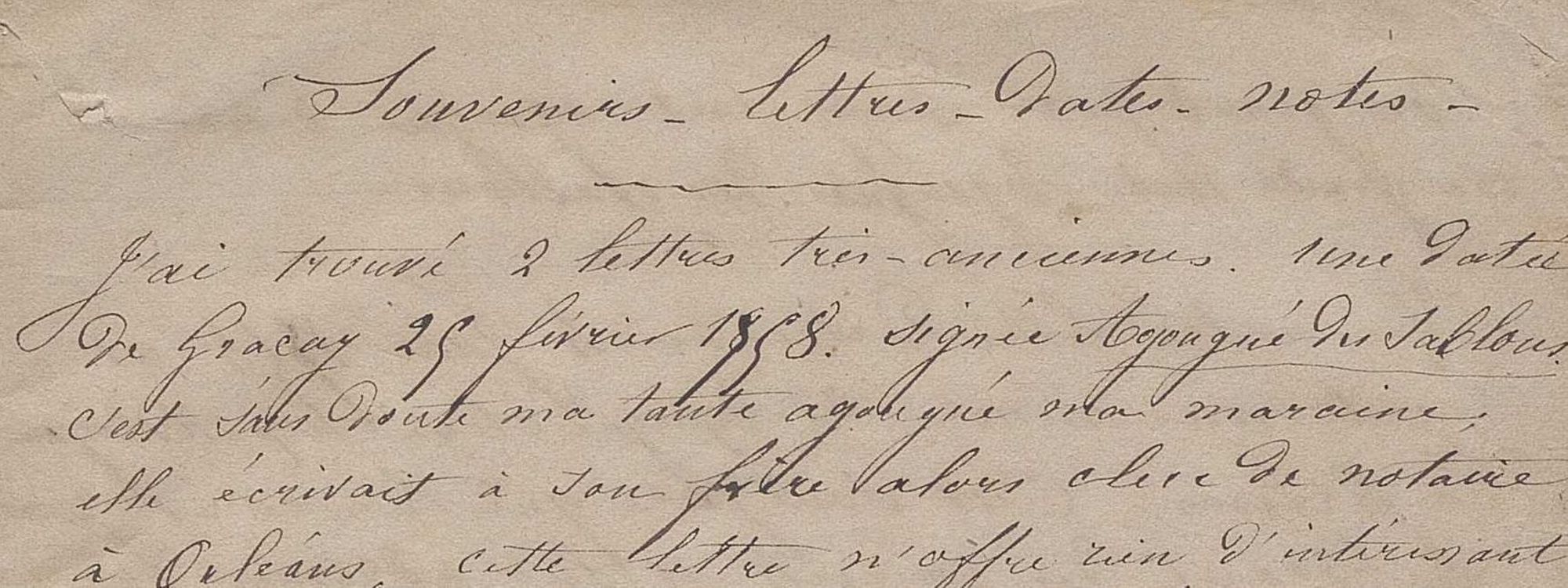 Dixième carnet - Notes/histoire familiale