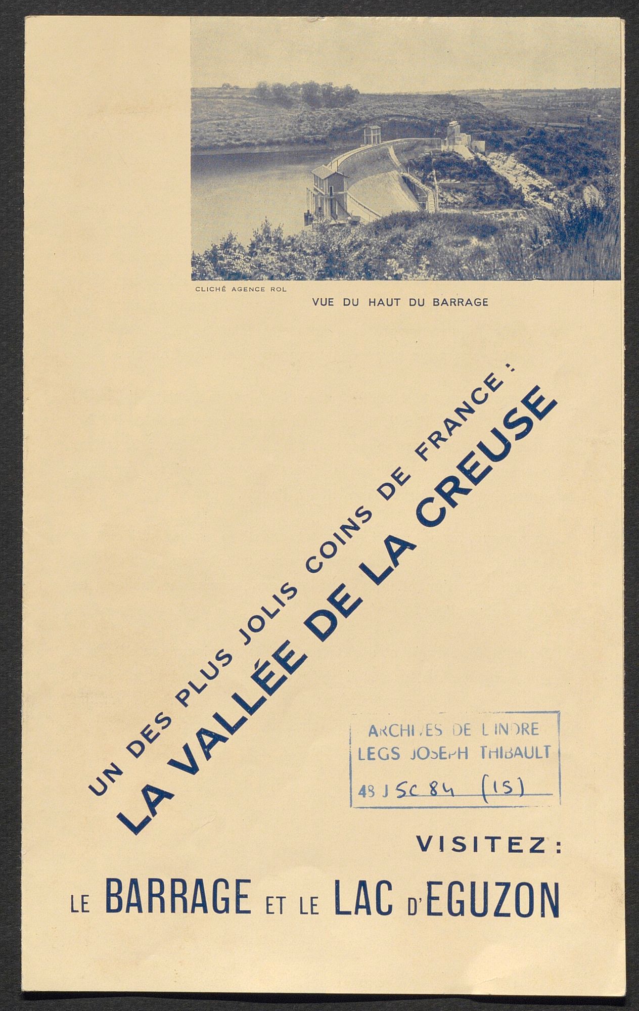 Brochure touristique "Visitez : le barrage et le lac d'Eguzon" (48 J 5C 84/15)