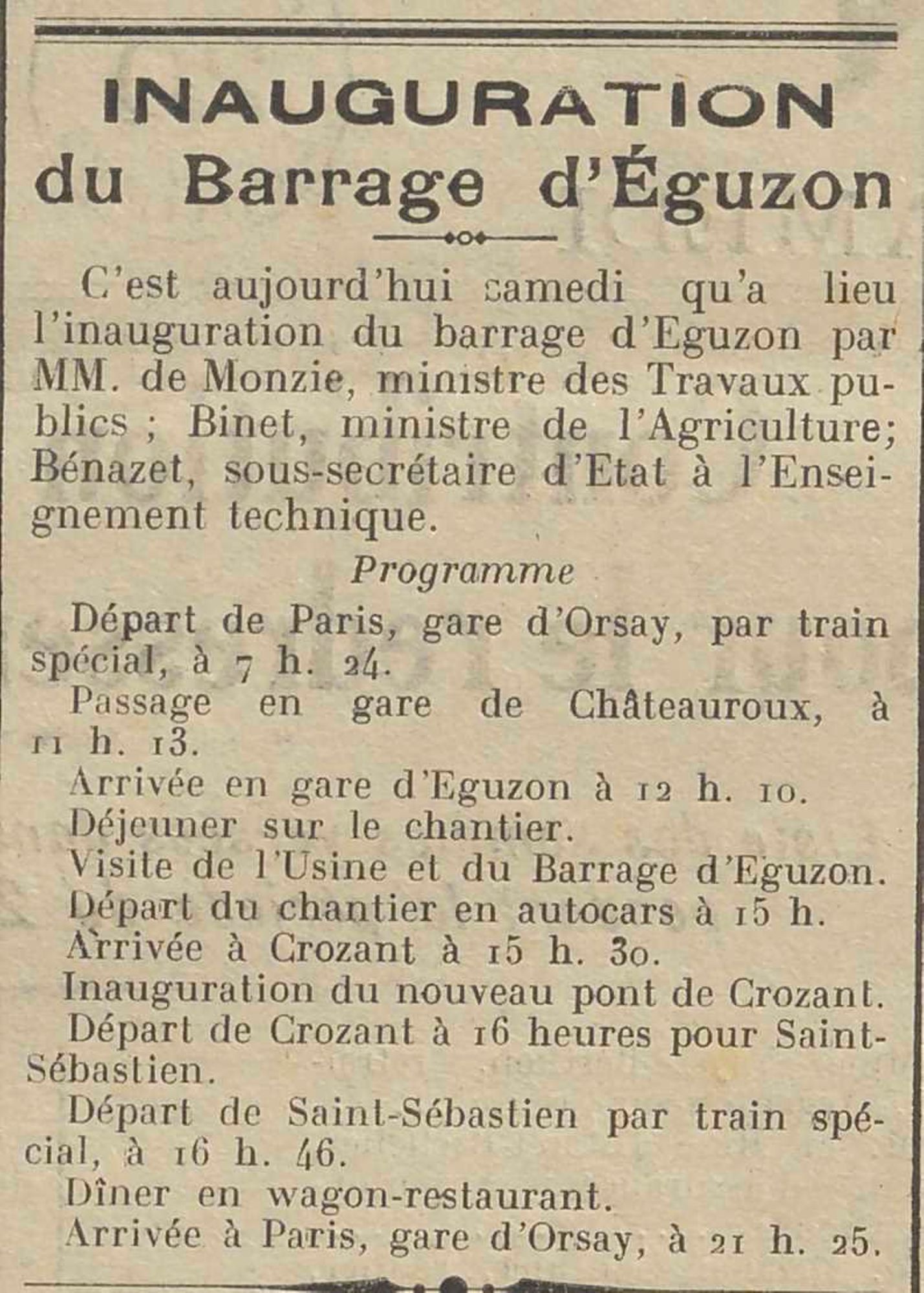 Extrait du journal "Le Centre Républicain" du 5 juin 1926 (PR 646/4)