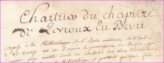 Cartulaire de Saint-Sylvain de Levroux