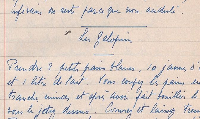 Carnet de cuisine n° 1