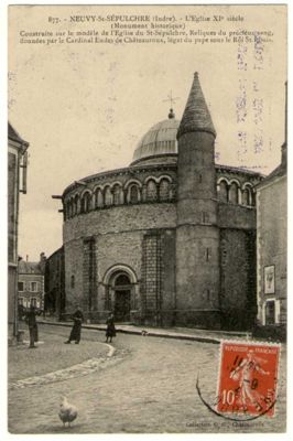 La basilique de Neuvy-Saint-Sépulchre (Archives départementales de l'Indre, collection Joseph Thibault, 48 J)