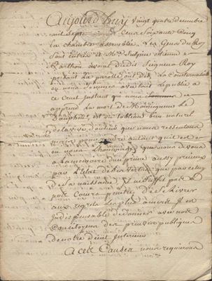 Ordonnance du bailliage du 24 décembre 1765 (cote 1 B 85)