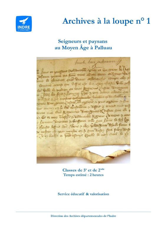Archives à la loupe n° 1 : Seigneurs et paysans au Moyen Âge à Palluau