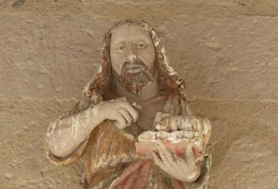 Lye (église paroissiale) - Statue de saint Jean Baptiste, XVIIe siècle (cliché CAOA 36)